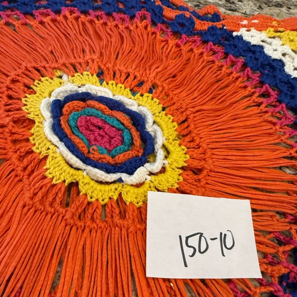 Crochet crop sleeve semi sheer sweater SZ S/M - Picture 8 of 9